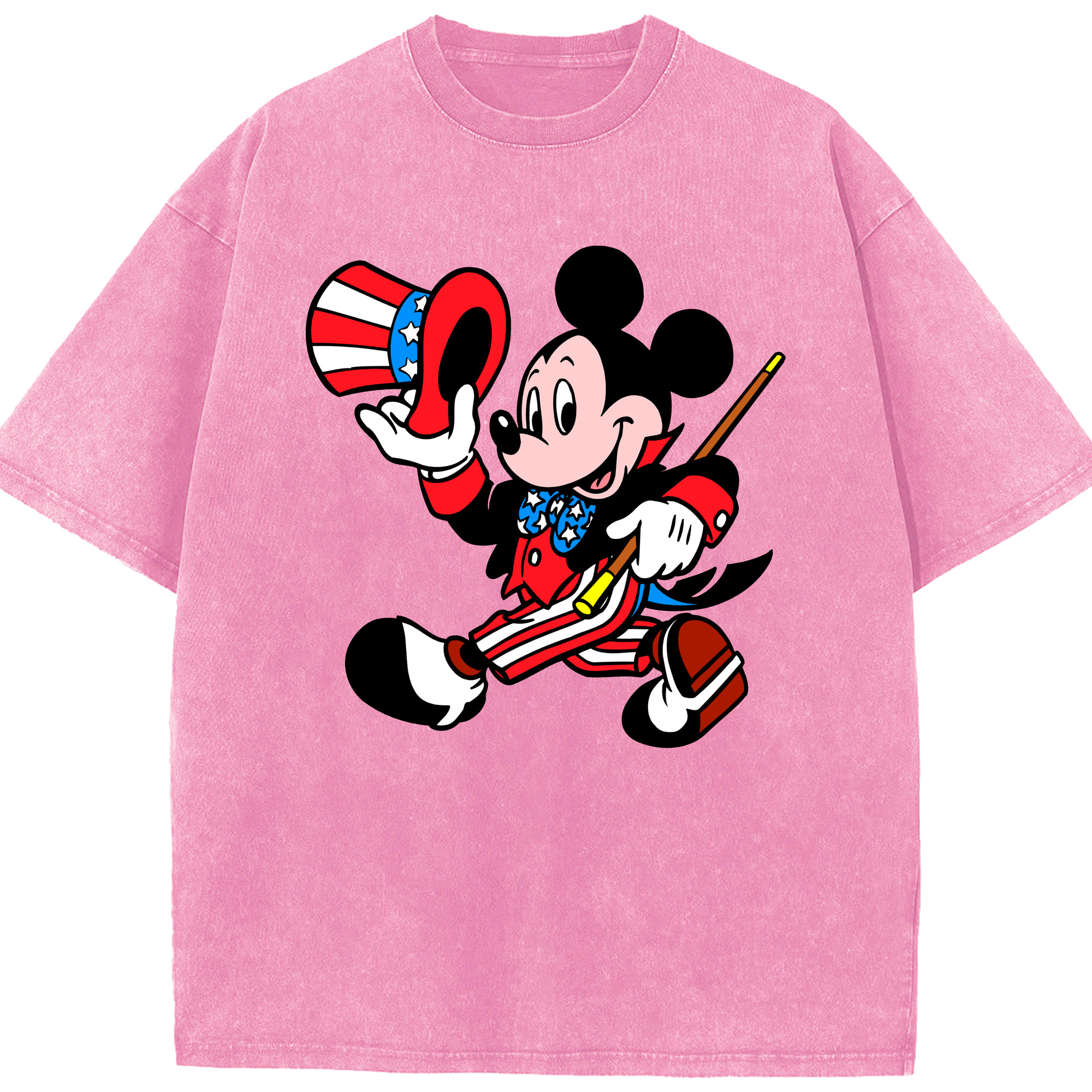 （画像用） ミッキーマウス Mickey Mouse 綿100% ヴィンテージ風 半袖Tシャツ（フロントプリント）